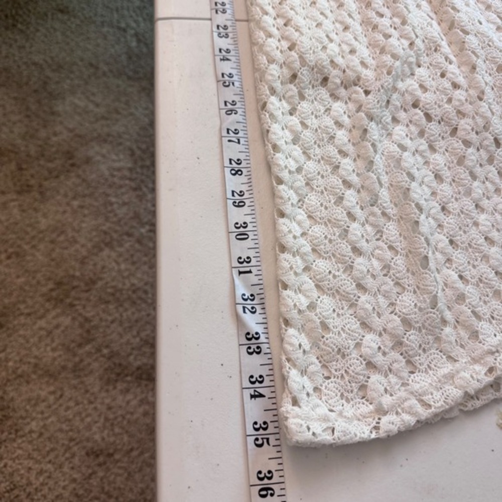 Y2K‎ Cream Crochet Cottagecore Maxi Earthy Boho Sleeveless Scoop Neck L - Picture 10 of 13